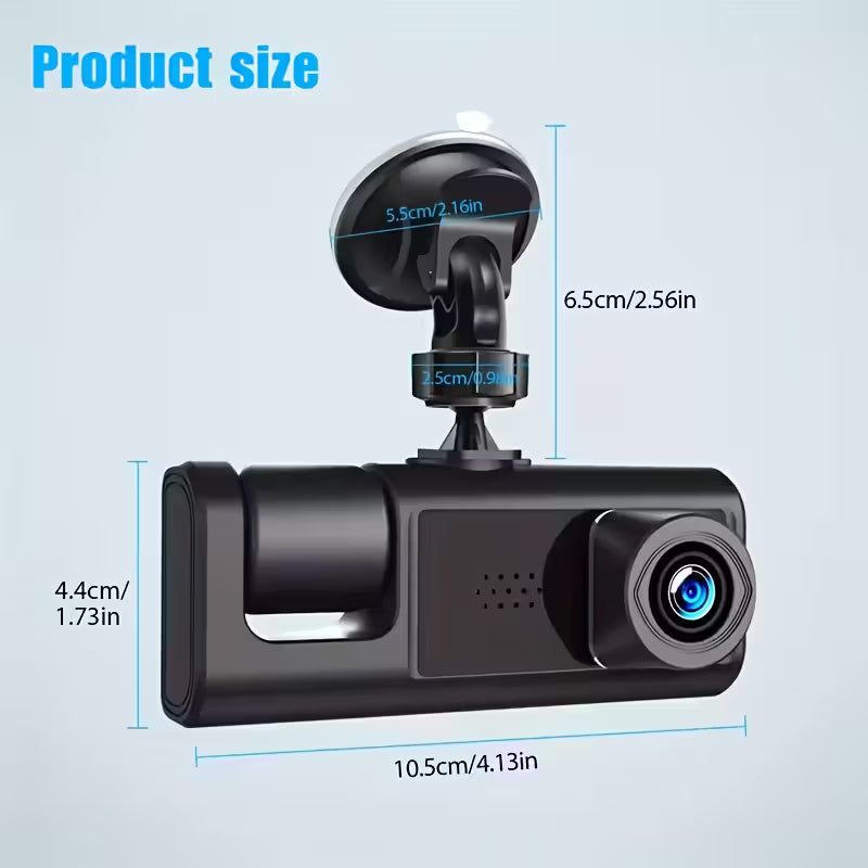 3 Way Dash Camera Full HD